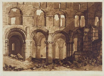 Katedrála Svatého ostrova, vyryla Charles Turner (1773-1857) 1808 (rytina)