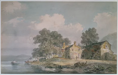 Statek u jezera v Lake District, c.1797