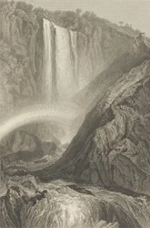 Kaskáda Terni, asi 1820