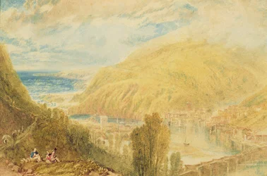 East and West Looe, Cornwall, cca 1816 (akvarel na papíře)