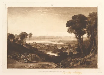 Junction of Severn a Wye Liber Studiorum, část VI, deska 28, červen 1811.