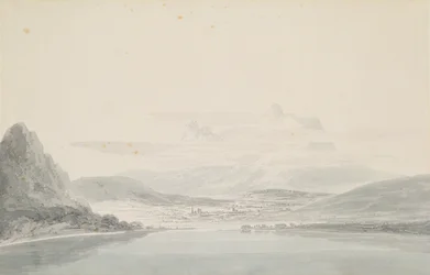 Krajina podle Johna Roberta Cozense (1752-99) (tužka a akvarel na papíře)
