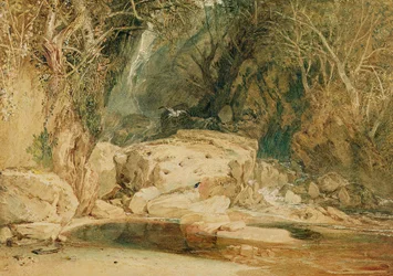 Lonely Dell, Wharfedale, cca 1818 (akvarel na papíře)