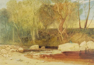 On the Washburn, cca 1815 (akvarel a grafit s bílým zvýrazněním na papíře)