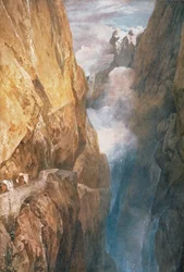 Průchod přes Svatý Gotthard od Ďáblova mostu, 1804