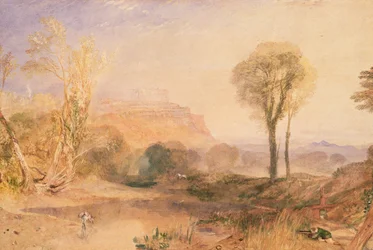 Hrad Powis, Montgomeryshire, cca 1835 (akvarel na papíře)