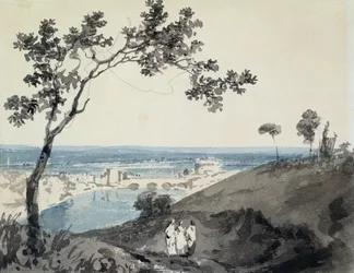 Řím, po Richardu Wilsonovi (1714-82) (tužka a akvarel na papíře)