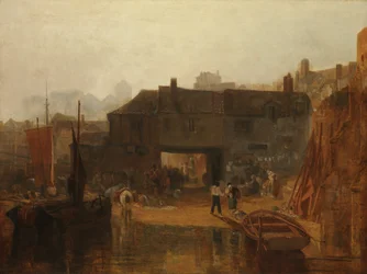 Saltash s vodním trajektem, Cornwall, 1811.