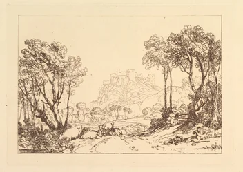 Zámek nad loukami Liber Studiorum, část II, deska 8, 1808.