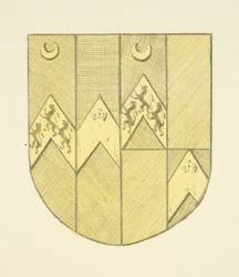 Arms of Brook(e?) na mosazném štítku v St Mary Redcliffe (akvarel na papíře)