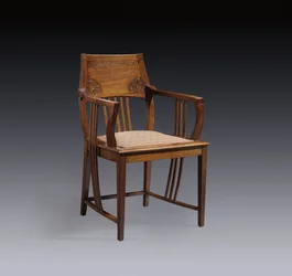Křeslo z vily Friedman, kolem roku 1898 (ořech)