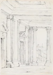 Portico z Palazzo Nuovo, na Campidoglio