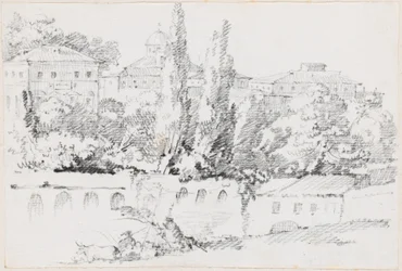 Římské hradby s Santa Maria del Popolo v dálce