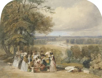 Piknik na Richmond Hill (Wc s barvou těla a lepidlem na papíře)