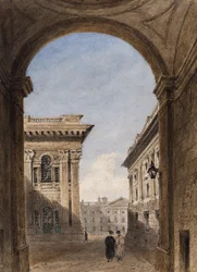Canterbury Gate a Christ Church Quad, Oxford, 1833 (wc na papíře)