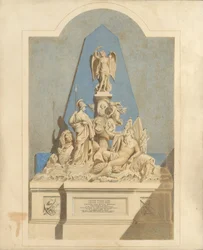 Design pro památník tří kapitánů, ca. 1784.