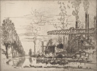 Bruselský kanál, moderní Hobbema, 1910.