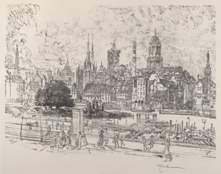Pohled na Sprévu, Berlín, 1921.