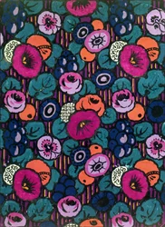Návrh na potištěný textil od Josepha Percyho Bilbieho (1879-1949), kolem roku 1920 (barva těla)