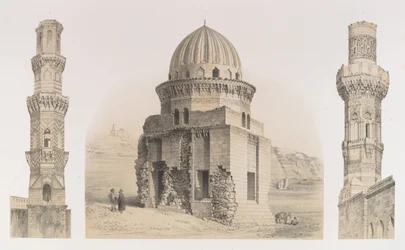 87. Hrobky a minarety, Káhira, 1843.
