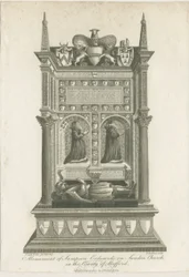 Sandon Church - Tomb of Sampson Erdeswicke: rytina