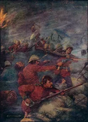 Tak drželo sto mužů tři tisíce divochů v zátoce, c1908, c1920.