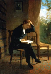 John Keats. Anglický básník (1795 až 1821). Malba Josepha Severna National Portrait Gallery London