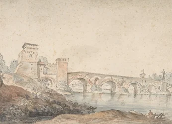 Ponte Molle, Řím, 18. století.