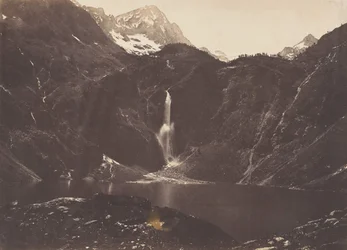 Pohled na jezero Oo nebo Seculejo, Bagnère de Luchon, 1853.