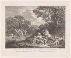 Krajina s Bacchus a Tančící Satyrs a Maenads Podzim Autotuno (název na objektu)