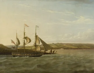 A Ship Passing Portishead, cca 1832 (olej na plátně)