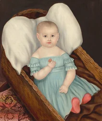 Dítě v proutěném koši, c. 1840.