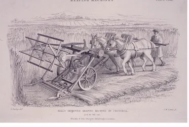 Bells vylepšený sklízecí stroj od Crosskill, c1840s.