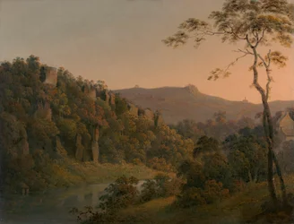 Matlock Dale, dívá se směrem k Black Rock Escarpment