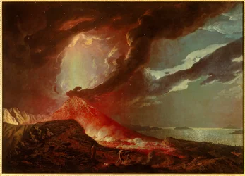 Erupce Vesuvu s ostrovy v Neapolském zálivu, 1776, soukromá sbírka