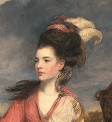 Jane Flemingová, později hraběnka z Harringtonu, kolem 1778-79 detail olej na plátně z 373099