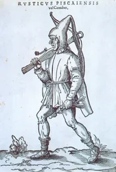 Rolník z Cantabrico Mount, od Jost Amman, Španělsko 16. století, rytina