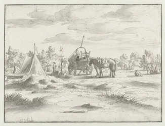 Pohled na tábor armády Willem III poblíž Leuven
