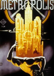 Plakát k maďarskému vydání Metropolis, režie Fritz Lang, 1927
