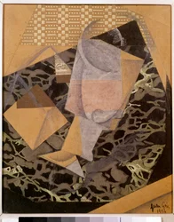 V kavárně. Španělský kubistický obraz od Juana Grise (1887 - 1927)