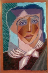 Juan Gris, žena s nákrčníkem, 1924