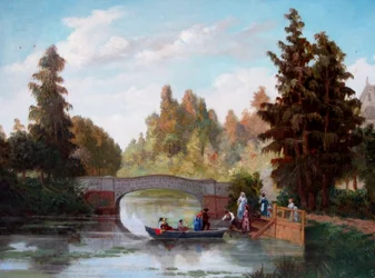 Španělsky: Antigua laguna del parque Cousiño Starý rybník v parku Cousiño