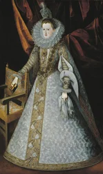 Markéta Rakouská Štýrská arcivévodkyně Rakouská a poté španělská královna - Portrét Markéty Rakouské (1584-1611) od Pantoja de la Cruz, Juan (1553-1608)