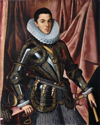 Portrét prince Philipa Emmanuela Savojského (1586-1605) - Obraz Juan Pantoja de la Cruz (1553-1608), olej na plátně (111,5x89,5 cm), cca 1604 - Portrét prince Philipa Emmanuela Savojského (1586 - 1605), Olej na plátně J. Pantoja de la Cruz, ca 1