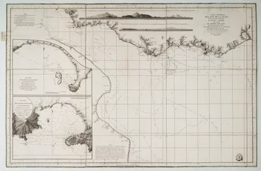 Mapa Jižní Ameriky a pobřeží Atlantiku