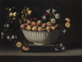 Květiny a ovoce v čínské misce, c.1645