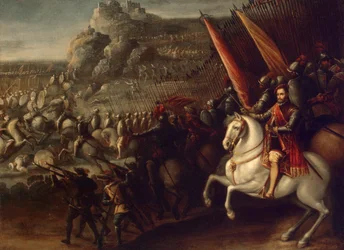 ""bitevní scéna"" Obraz Juan de la Corte (1597-1660) 1643 Rozměr 66,5 x 88 cm Státní Ermitáž, Petrohrad