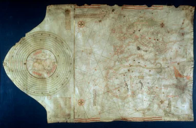 Námořní mapa Juan de la Cosa (1460-1510), kartograf společník mořeplavce Kryštofa Kolumba (1451-1506)