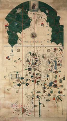 Mapa Portolan-Nautical planisféra od Juana de la Cosa, cca 1500