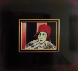 Belle Epoque VII -Dame mit roter Kappe II-